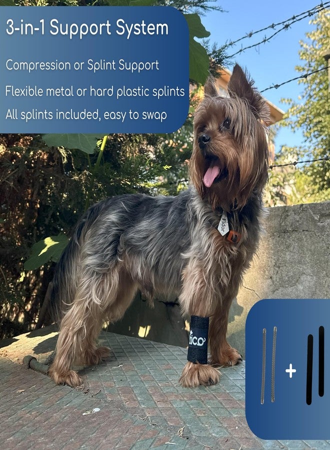 Fico Dog Front Leg Brace for Wrist Support, Carpal Brace for Dog & Cats, Vet Approved Dog Leg Sleeve with Removable Splints, Orthopedic Support for Arthritis, Injury & Post-Surgery Recovery Wrap (S) - Image 3